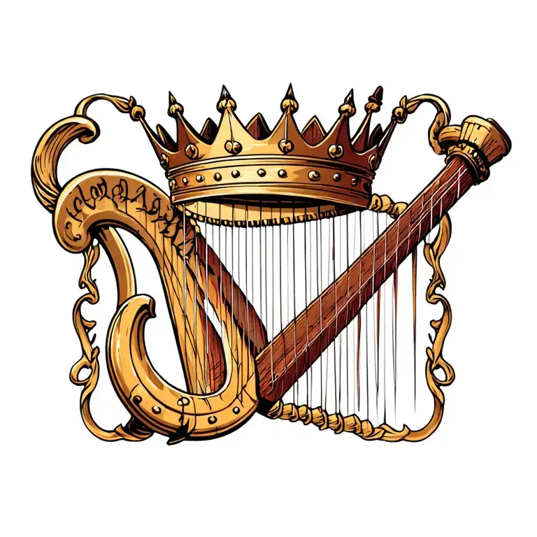 Harp With Crown Hanging