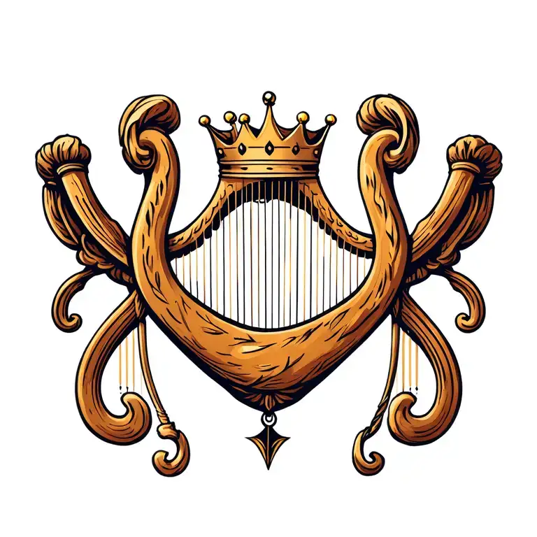 Harp With Hanging Crown H And R