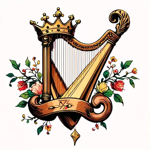 Harp With Crown Hanging