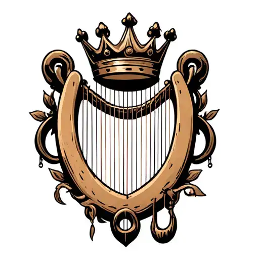 Harp With Crown Hanging H And R