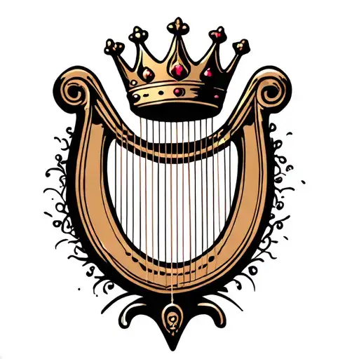 Harp With Crown Hanging H And R