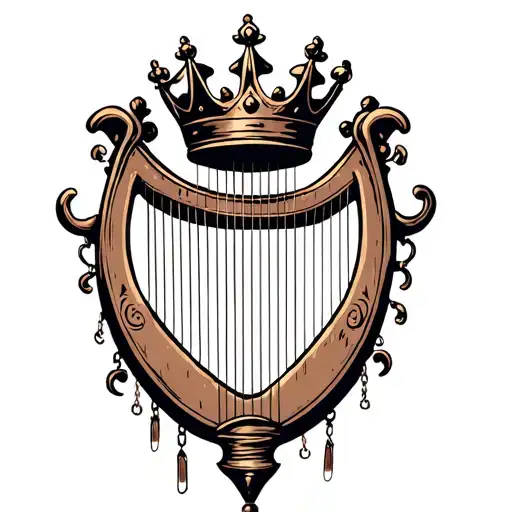 Harp With Crown Hanging H And R