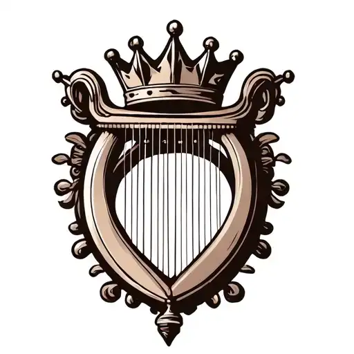 Harp With Crown Hanging H And R