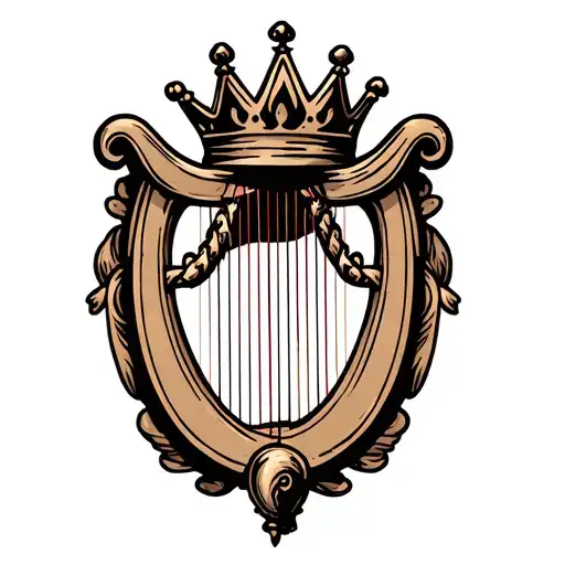 Harp With Crown Hanging H And R