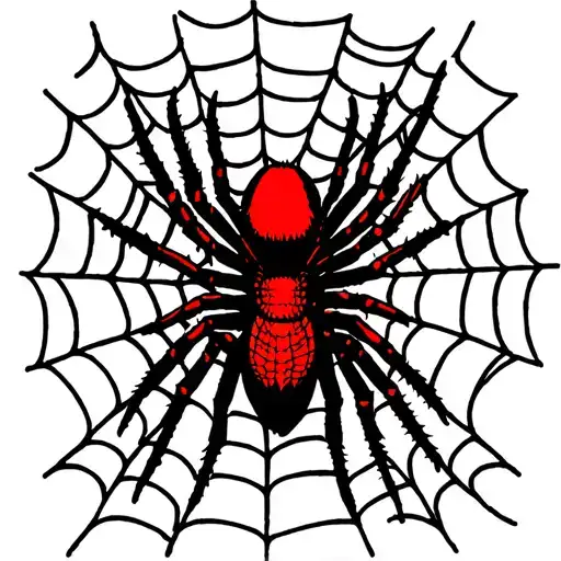Spiderweb And Black Widow Spider