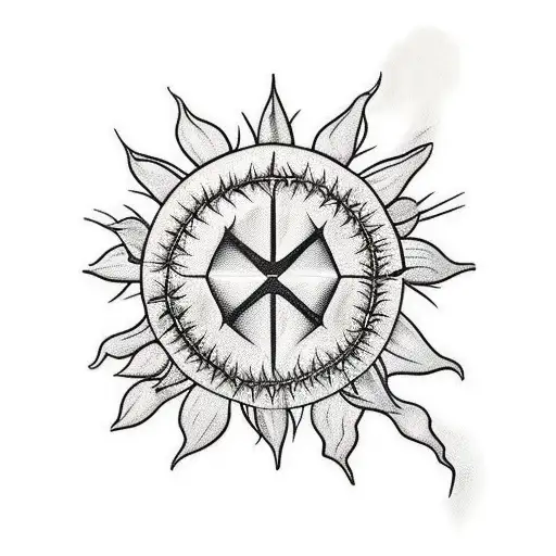 Crown Of Thorns With Sunflowers