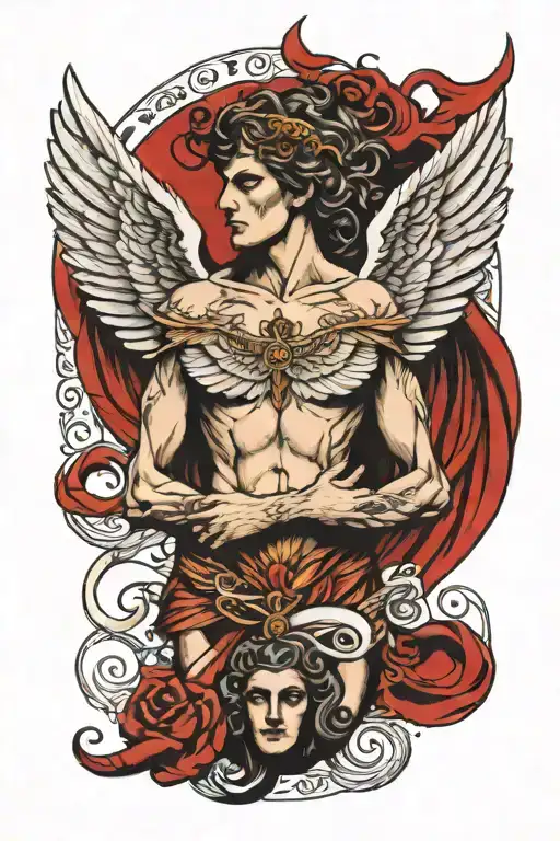 Nephilim With Angel Wings Wrapped