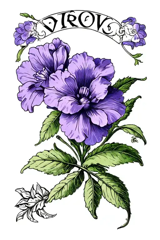 Violet Flower With Leo Zodiac Sign