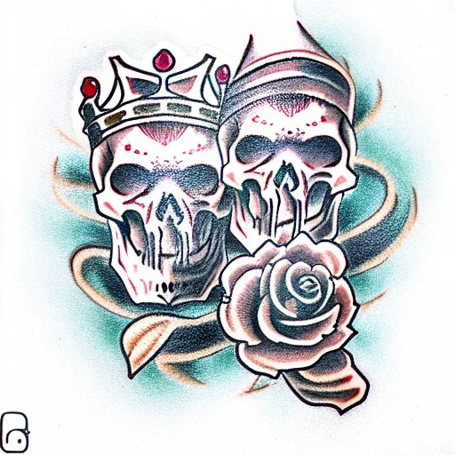 King And Queen Skull