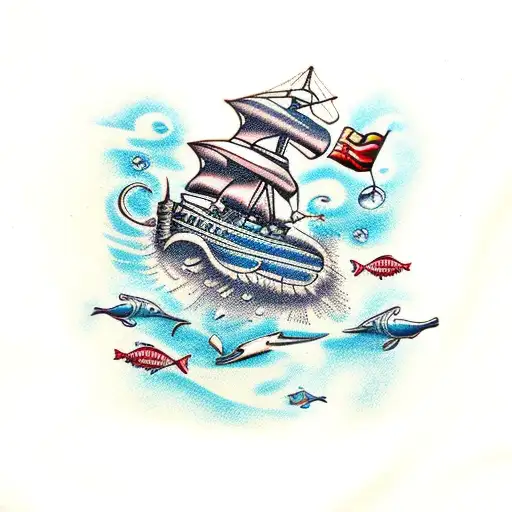 Underwater Nautical Scene