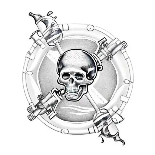 Skeleton Of A Modern Diver I'm Full Scuba Gear Swimming Confidently With No Cares In The World