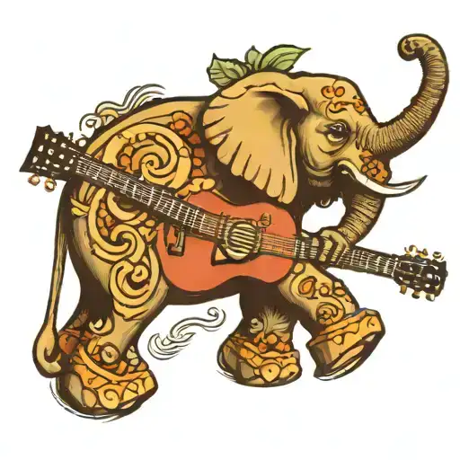 Elephant Playing Guitar
