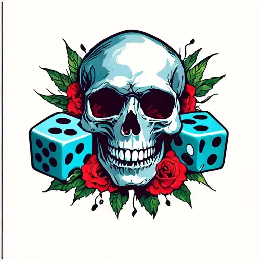 Skull With Dices
