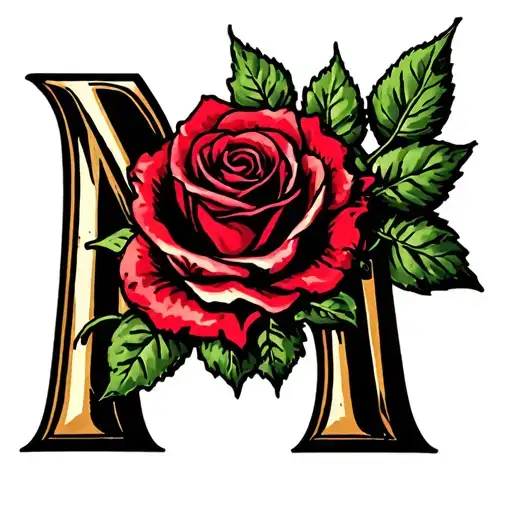 Rose And Letter M