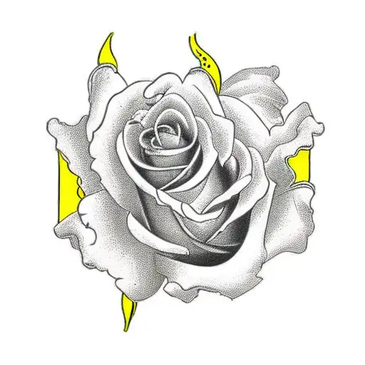 Red Rose Intertwined With Yellow Cowslips For Placement On A Woman's Foot