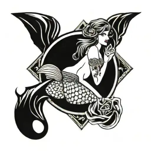 Mermaid With A Mirror And A Hair Brush