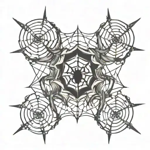 Spider Web Barbed Wire Wrapped