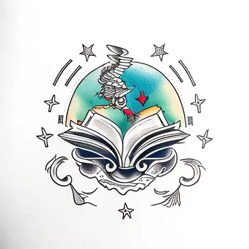 An Open Book With Pages Flying