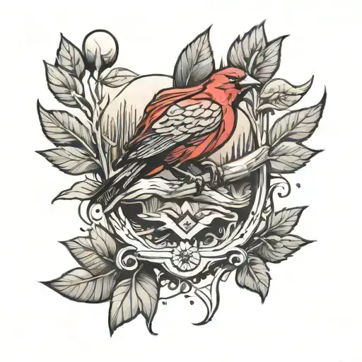 Redhood Logo With Nature Design