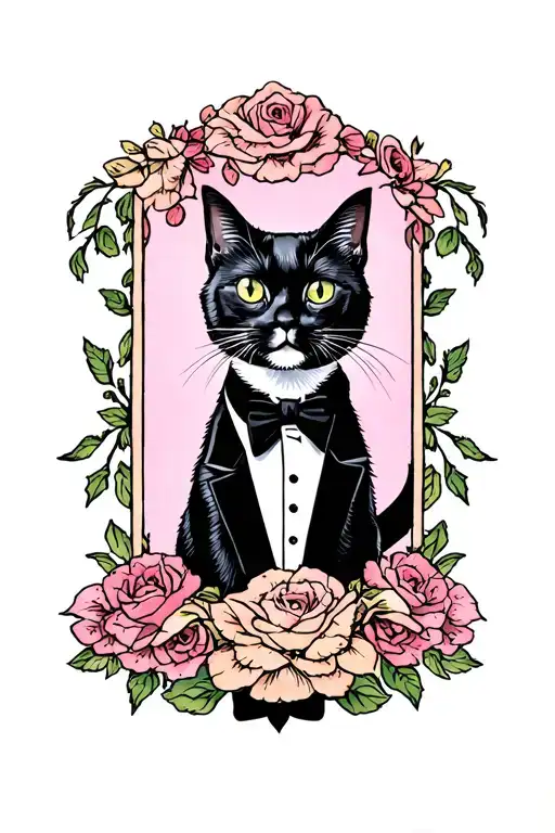 Tuxedo Cat With Monicle