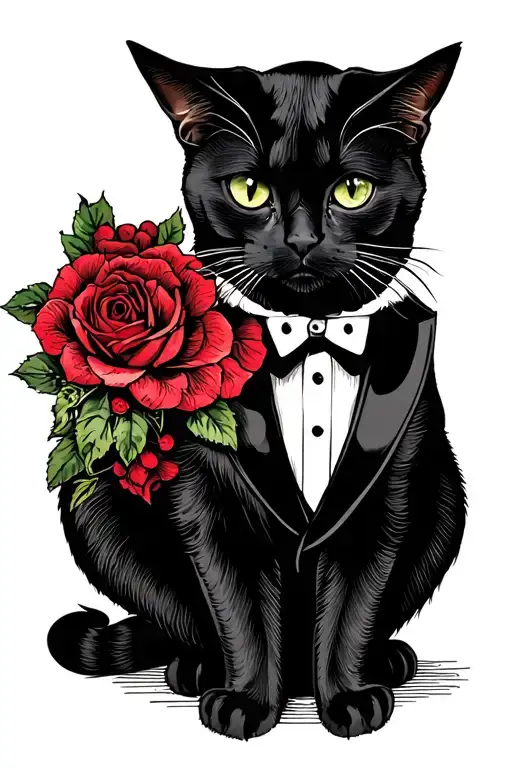 Tuxedo Cat With Monicle