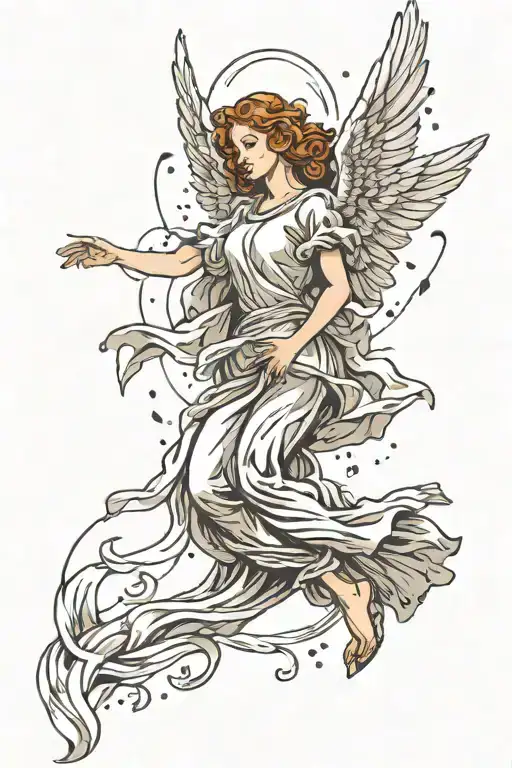 A Concept Tattoo Of A Falling Angel