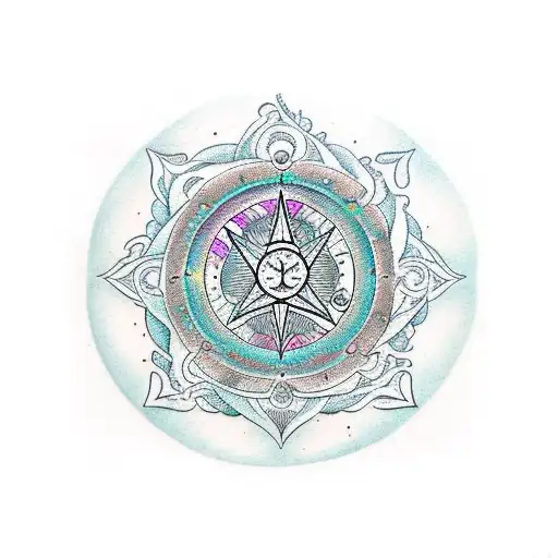 Combine Elements Of A Mandala And A Virgo Symbol In A Celestial Design