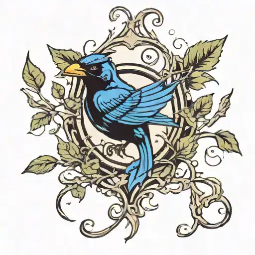 Nightwing Symbol With Vines Growing Out Of It