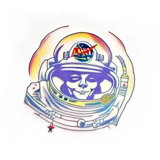 Astronaut In Ed Hardy Style