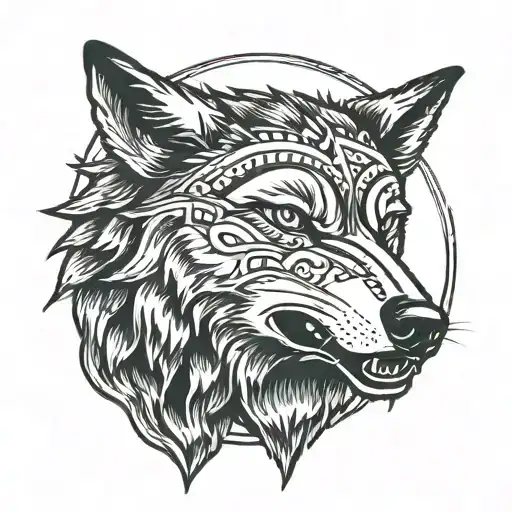 Wolf Bite Another Wolf Head