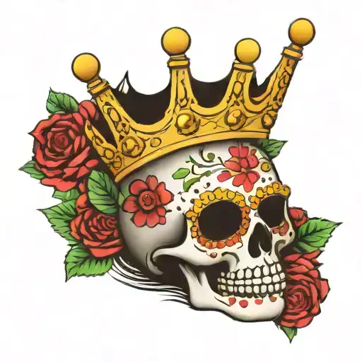 Sugar Skull Wearing A Crown