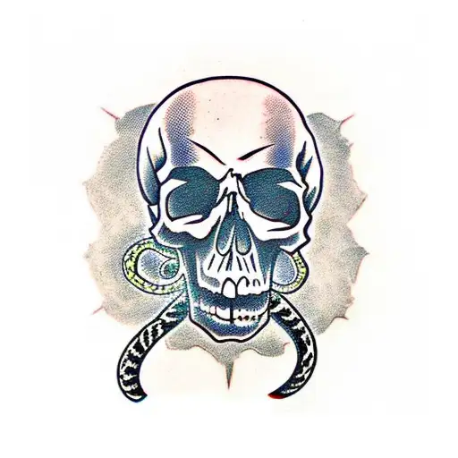 Skull And Two Snakes