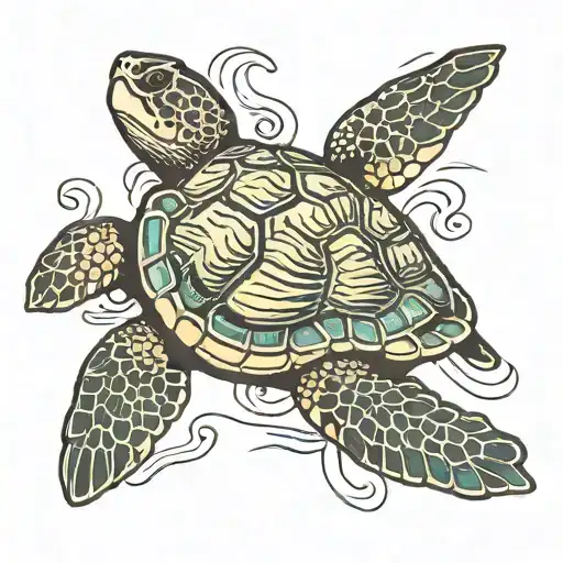 Sea Turtle Swimming Gracefully