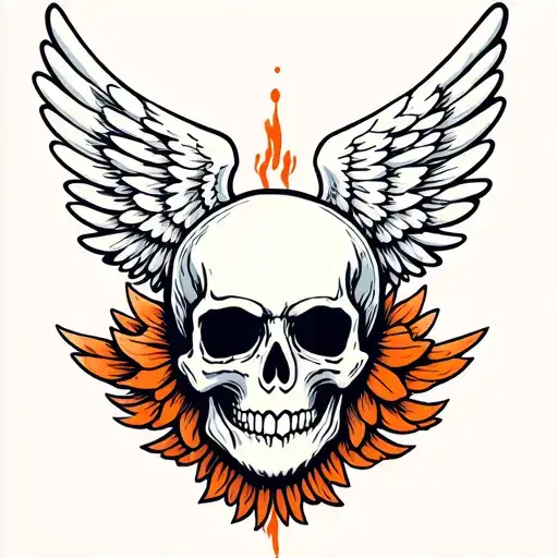 Wings With A Simple Skull