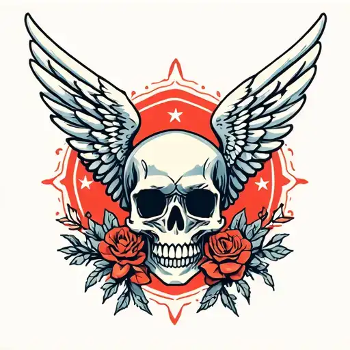 Wings With A Simple Skull