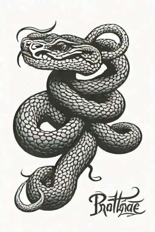 Black Rattlesnake Wrapped Around An Animal