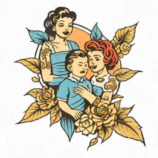 Mom Daughter And Son