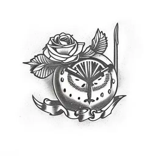 Strawberry With A Dagger In It