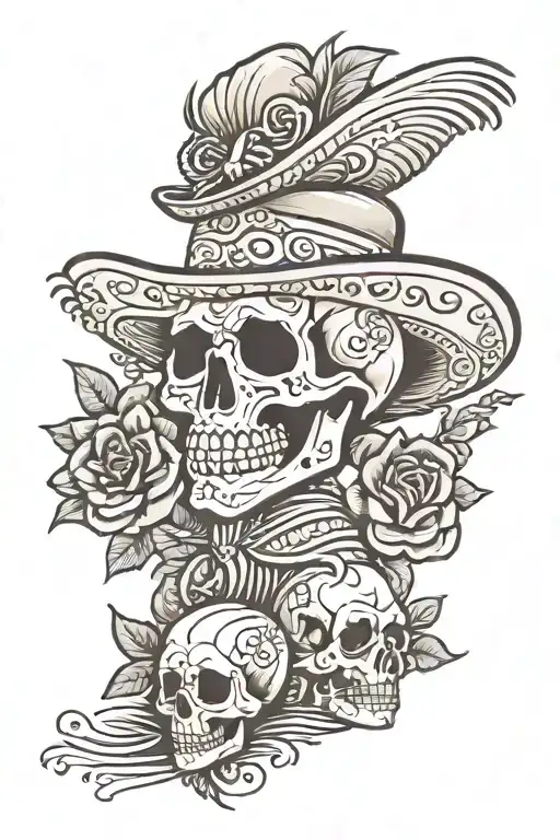 Mexican With Skulls