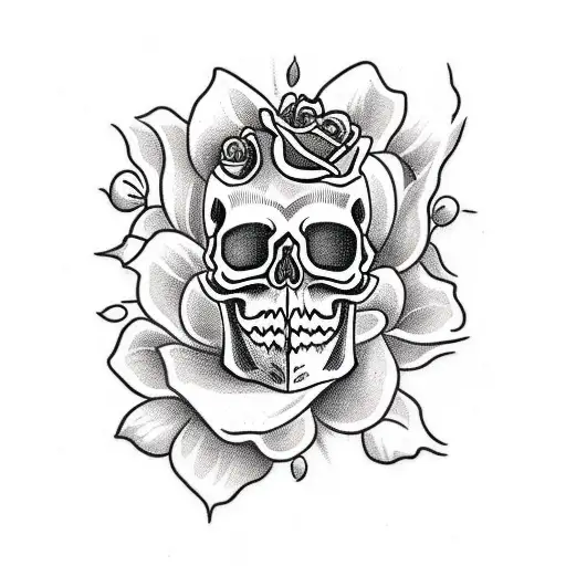 Skull With Roses