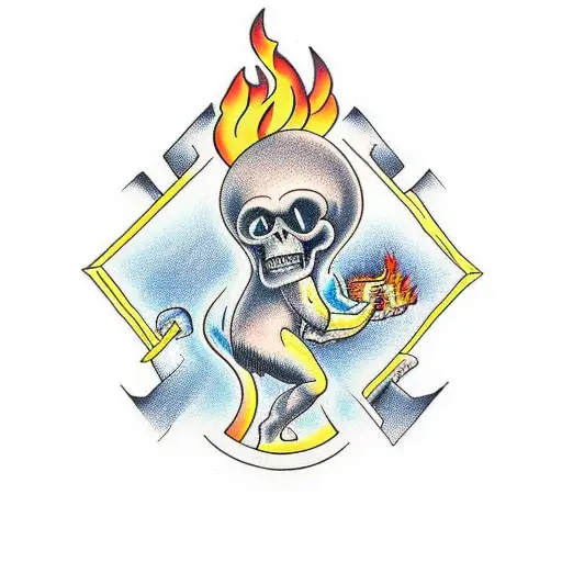 Prometheus Stealing The Fire Inside Of A Rectangle