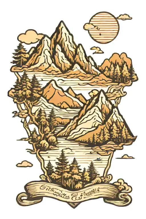 Mountain Ranges With Trees