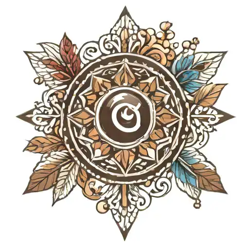 A Spiritual Symbol Made Of Coffee Beans And Crystals