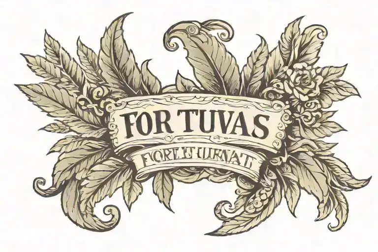Fortes Fortuna Adiuvat Lettering With Laurel Wrapping