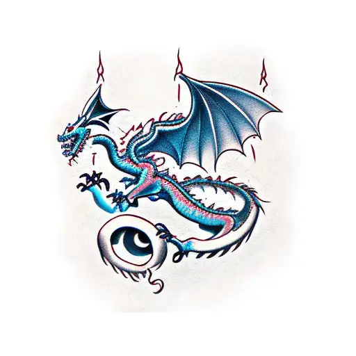 Dragon Appearing From A Temple