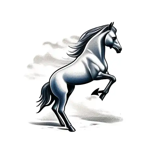 Horse Standing On Hind Legs