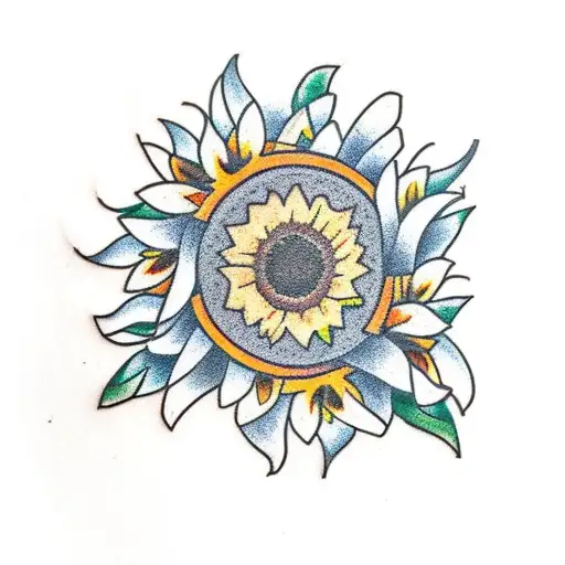 Wreath Of Laurels Checkered Flag And Sunflower