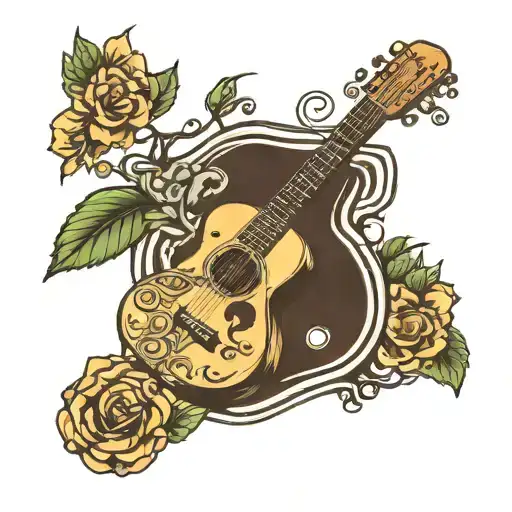 Acoustic Guitar And Beer Bottle