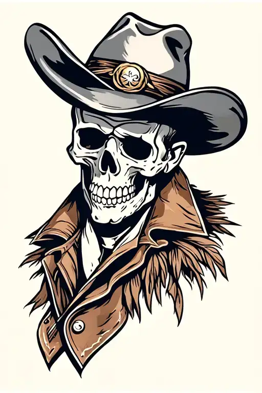 Western Outlaw Skull Cowboy
