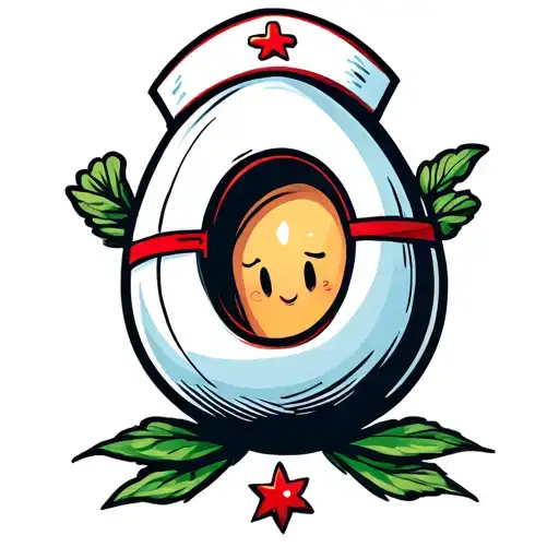Cartoon Egg In Nurse Suit